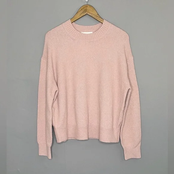 Everlane The Coccoon Crew Sweater In Plush Cotton Wool Alpaca Pink NWT - Picture 2 of 14